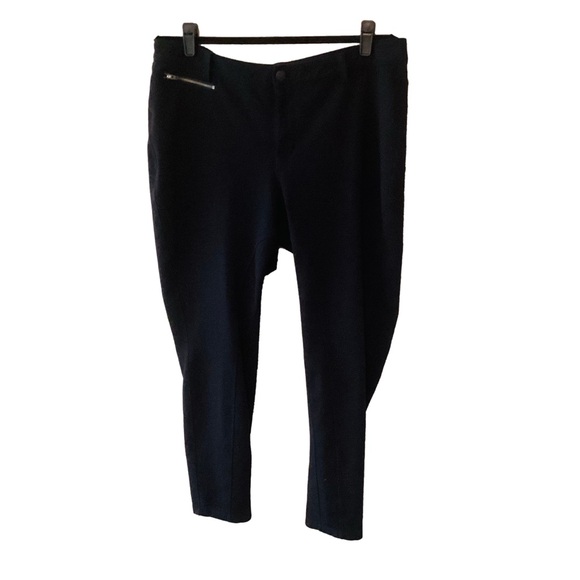 Fashion Bug Pants - Fashion Bug Black Zip Pocket Petite Pants Size 18WP Business Casual Cotton Blend